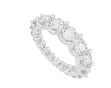 Beyaz arka planda izole edilmiş değerli taşları olan yüzük.. 