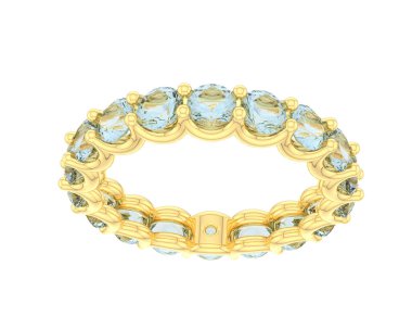 Beyaz arka planda izole edilmiş değerli taşları olan yüzük.. 