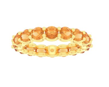 Beyaz arka planda izole edilmiş değerli taşları olan yüzük.. 