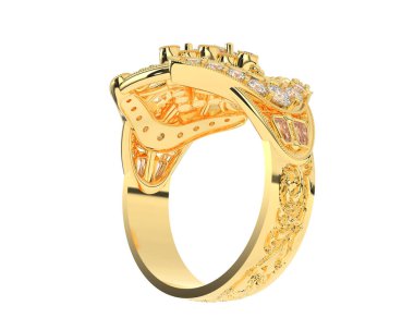 Beyaz arkaplanda izole edilmiş güzel halka. 