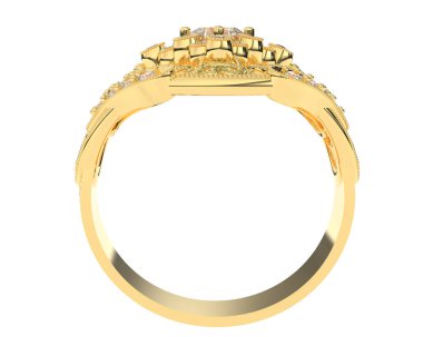 Beyaz arkaplanda izole edilmiş güzel halka. 