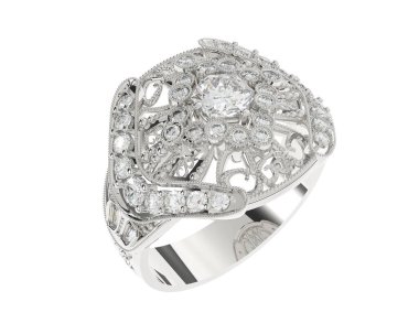 Beyaz arkaplanda izole edilmiş güzel halka. 