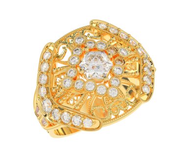 Beyaz arkaplanda izole edilmiş güzel halka. 