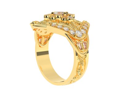 Beyaz arkaplanda izole edilmiş güzel halka. 