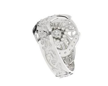 Beyaz arkaplanda izole edilmiş güzel halka. 