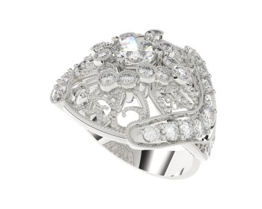 Beyaz arkaplanda izole edilmiş güzel halka. 