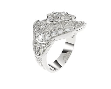 Beyaz arkaplanda izole edilmiş güzel halka. 