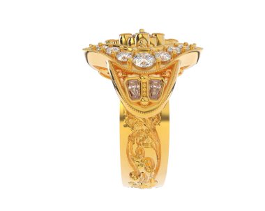 Beyaz arkaplanda izole edilmiş güzel halka. 