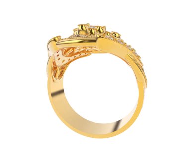 Beyaz arkaplanda izole edilmiş güzel halka. 