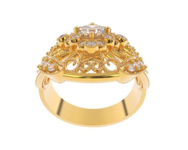 Beyaz arkaplanda izole edilmiş güzel halka. 