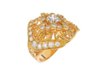 Beyaz arkaplanda izole edilmiş güzel halka. 