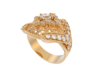 Beyaz arkaplanda izole edilmiş güzel halka. 