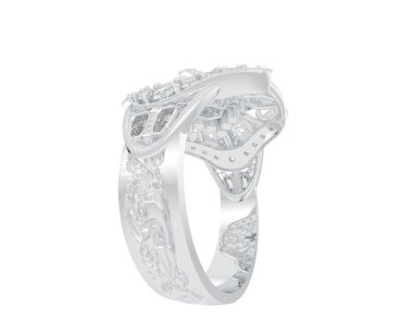 Beyaz arkaplanda izole edilmiş güzel halka. 