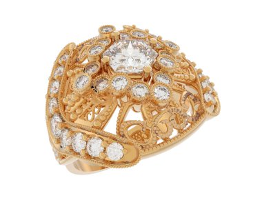 Beyaz arkaplanda izole edilmiş güzel halka. 