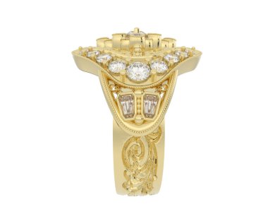 Beyaz arkaplanda izole edilmiş güzel halka. 