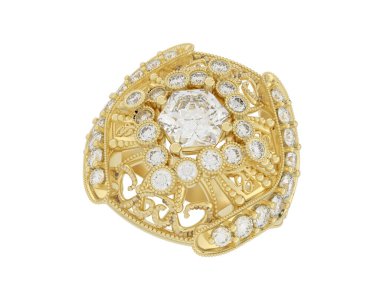 Beyaz arkaplanda izole edilmiş güzel halka. 