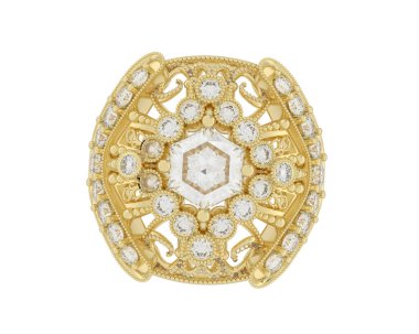 Beyaz arkaplanda izole edilmiş güzel halka. 