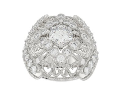 Beyaz arkaplanda izole edilmiş güzel halka. 