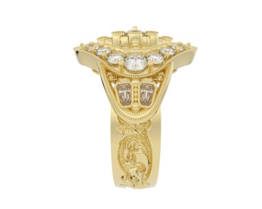 Beyaz arkaplanda izole edilmiş güzel halka. 