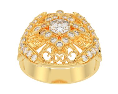 Beyaz arkaplanda izole edilmiş güzel halka. 