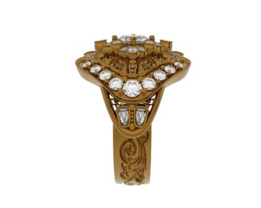 Beyaz arkaplanda izole edilmiş güzel halka. 