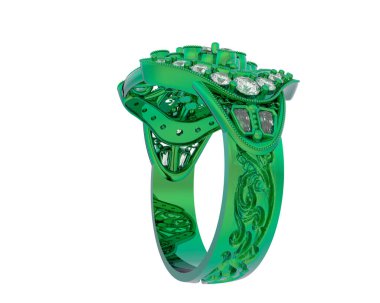 Beyaz arkaplanda izole edilmiş güzel halka. 