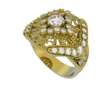 Beyaz arkaplanda izole edilmiş güzel halka. 