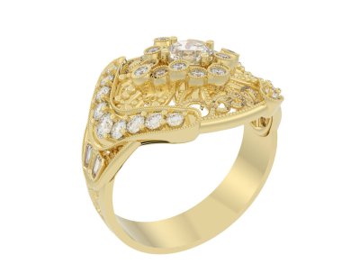 Beyaz arkaplanda izole edilmiş güzel halka. 