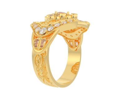 Beyaz arkaplanda izole edilmiş güzel halka. 