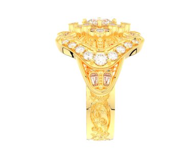 Beyaz arkaplanda izole edilmiş güzel halka. 