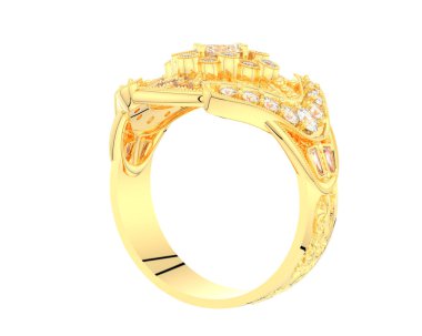 Beyaz arkaplanda izole edilmiş güzel halka. 