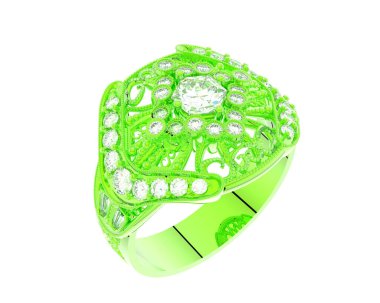 Beyaz arkaplanda izole edilmiş güzel halka. 