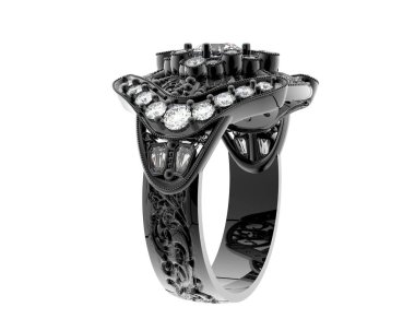 Beyaz arkaplanda izole edilmiş güzel halka. 