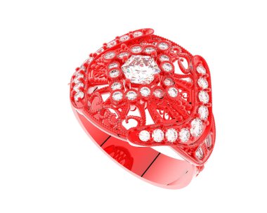 Beyaz arkaplanda izole edilmiş güzel halka. 