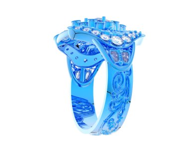 Beyaz arkaplanda izole edilmiş güzel halka. 