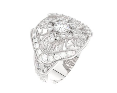 Beyaz arkaplanda izole edilmiş güzel halka. 