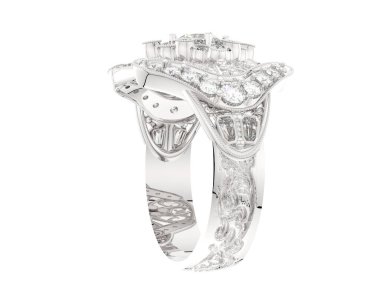 Beyaz arkaplanda izole edilmiş güzel halka. 