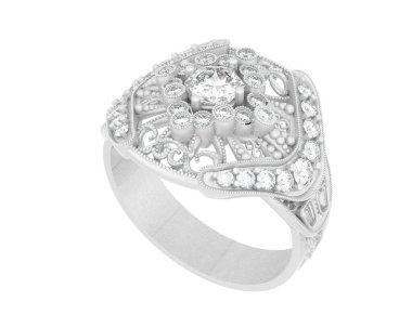 Beyaz arkaplanda izole edilmiş güzel halka. 