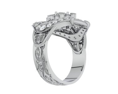 Beyaz arkaplanda izole edilmiş güzel halka. 