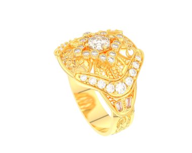 Beyaz arkaplanda izole edilmiş güzel halka. 