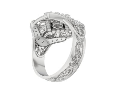 Beyaz arkaplanda izole edilmiş güzel halka. 