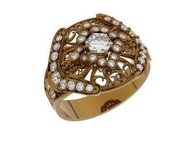 Beyaz arkaplanda izole edilmiş güzel halka. 