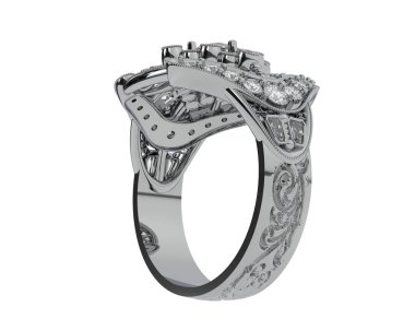 Beyaz arkaplanda izole edilmiş güzel halka. 