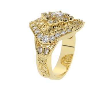 Beyaz arkaplanda izole edilmiş güzel halka. 