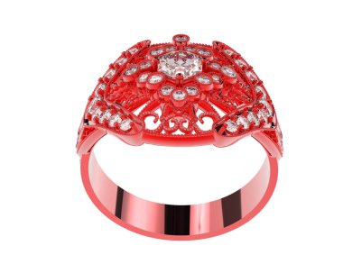 Beyaz arkaplanda izole edilmiş güzel halka. 