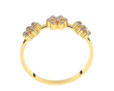 Arka planda izole edilmiş değerli taşları olan güzel bir yüzük.. 