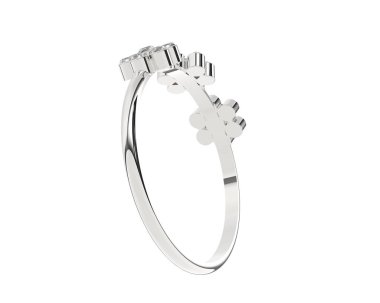 Arka planda izole edilmiş değerli taşları olan güzel bir yüzük.. 