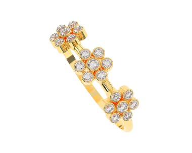 Arka planda izole edilmiş değerli taşları olan güzel bir yüzük.. 