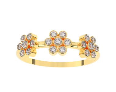 Arka planda izole edilmiş değerli taşları olan güzel bir yüzük.. 