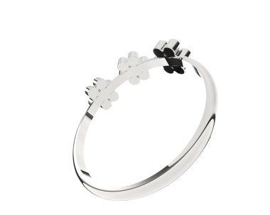 Arka planda izole edilmiş değerli taşları olan güzel bir yüzük.. 